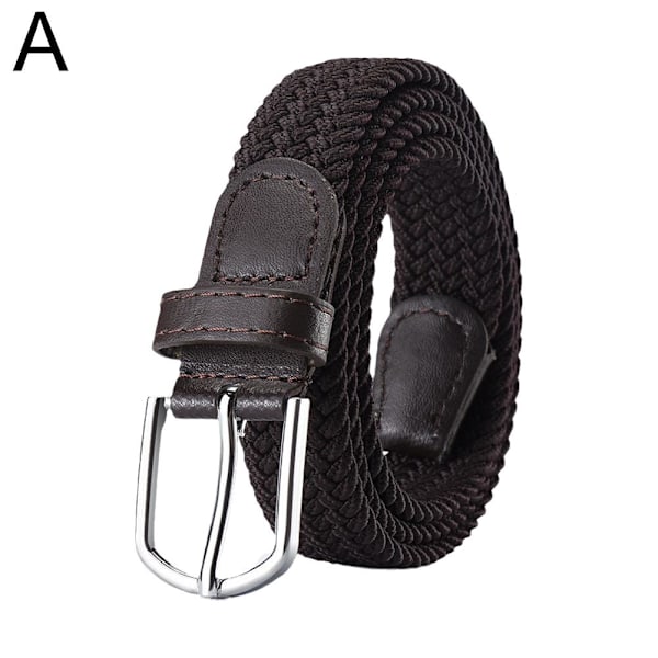 Vävt elastiskt stretchbälte i canvas för män och kvinnor, utan hål V9k1 Black One size