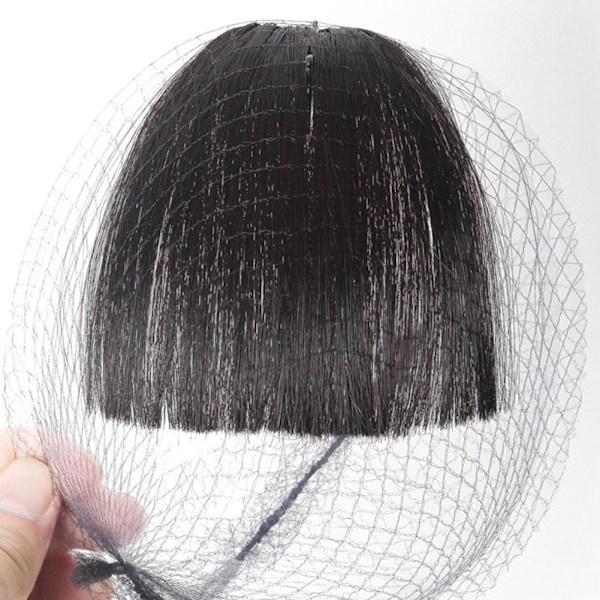 Air Bangs Naturliga Lugg Peruk NY 2024 AU LAGER darkbrown 10cm
