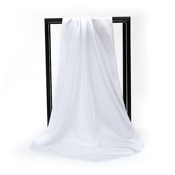 90*90cm Enfärgad Stor Fyrkantig Sjal 90cm Silkesjal Solskydd Saree C2o1 white 90*90cm
