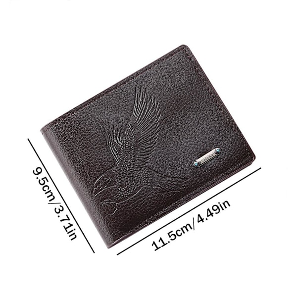 Herrplånbok Mode Retro Kort Plånbok Högkvalitativ Kort Pu-Korthållare Läder Herr Casual Q1q2 Black onesize