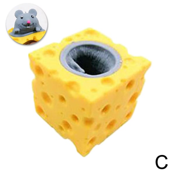 Söta Squishy Leksaker Ost Mus Leksaker Roliga råttkopp Kläm kopp till gray one-size