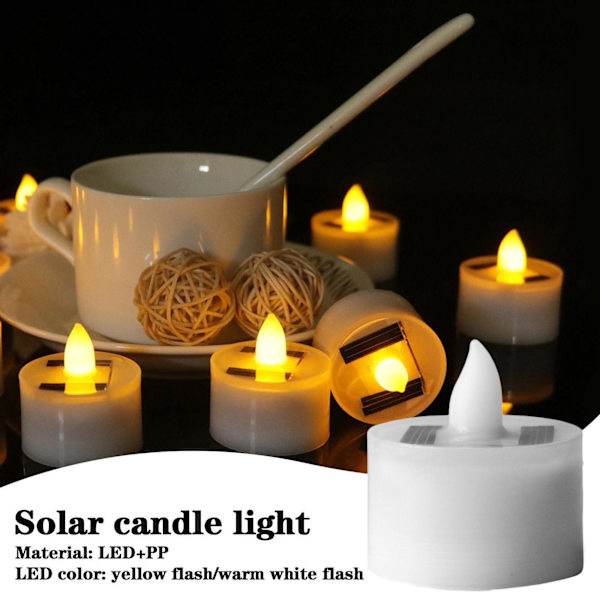 1/5/10st Solar LED Ljuslykta Värmeljus Solcellslampa Trädgård Utomhus Warm white One-size 5pcs