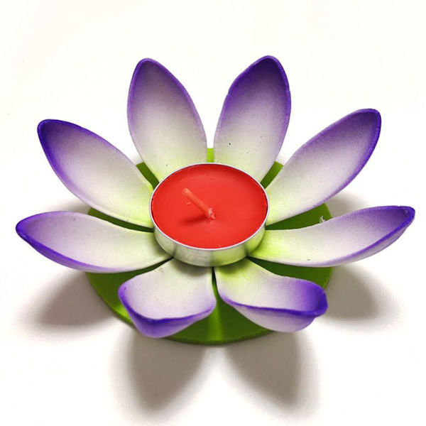 Flytande Vatten Lotus. Lampa Lotus. Önskelampa Utomhus Ljuslykta Festival Lam> Red 1pcs