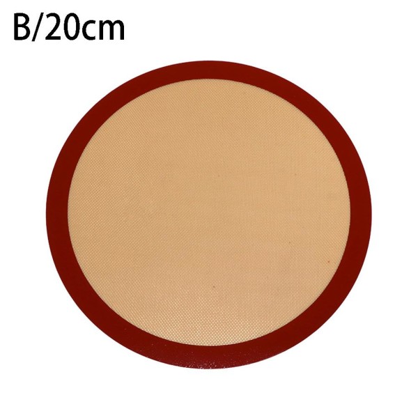 Rund Silikon Bakmatta Värmebeständig Bakplåtar Pad Ugn coffeeB 20cm
