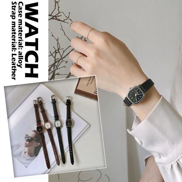 Herr Mode Casual Lyx Läderrem Kvarts Business G3C5 Armbandsur S1F2 Silver White One size