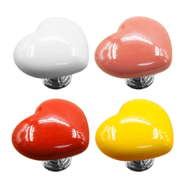 Toalett Tryckknapp, Enkelt Hjärtformat Färgglatt Keramisk Toalett Tank Knapp Hjälpmedel, Hjärtformad Toalett Tryckknapp Assistent, Hjärtform red 1pcs 4pcs