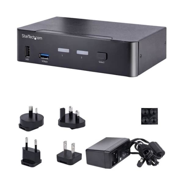 KVM-switch - STARTECH - SV231DPUCA - 2 portar - 4K 60Hz - USB-C, DisplayPort, Thunderbolt 3/4