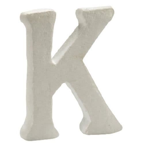 Dekorationsbogstav - Pincello K - Polystyren - Hvid - 12,5 x 2 x 15 cm