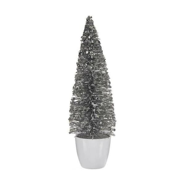 Julgran - Silver och Vit - Plast - Medium Storlek 10 x 33 x 10 cm - Inomhus Silver och vitt
