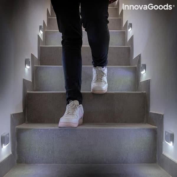 LED-lampa med rörelsesensor - INNOVAGOODS - 2 enheter - Grå Grå