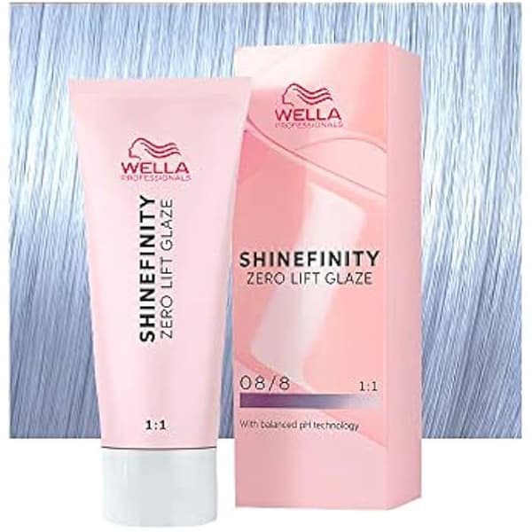 Demi-permanent farvning - Wella - Shinefinity Blue Pearl 08/8 - Lys Perleblond - 60ml - Flydende Ljus pärlblond
