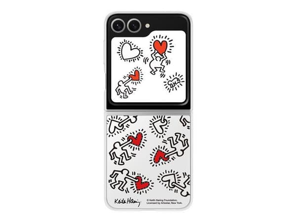 Cover - SAMSUNG - Galaxy Z Flip6 - Silikone - Grå - Design Keith Haring Grå