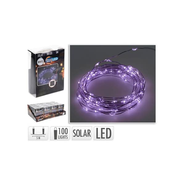 Guirlande Mled, Violet, Ip44, 100 Leds, Solenergi, 5m. Basics