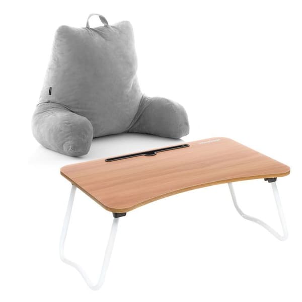 Fällbart bord och läsningskudde - INNOVAGOODS - Muvisk & Huglow - Fällbar - Armstöd - Tablettfack Vit