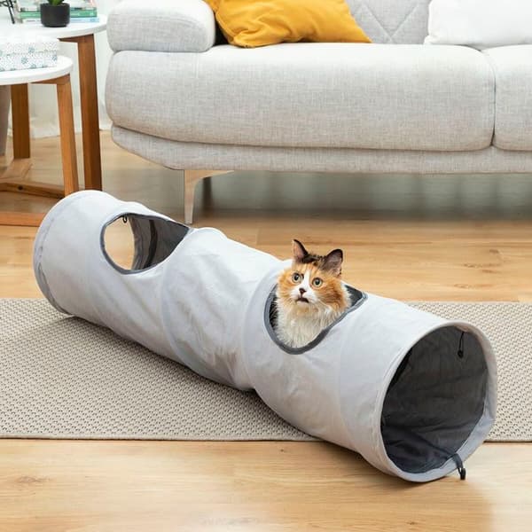 Fleksibelt Legetunnel - InnovaGoods - Funnyl - Vandtæt - 2 Positioner - Til Katte grå