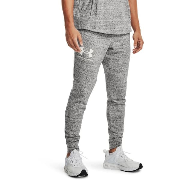 Träningsbyxor - Under Armour - Rival Terry - Grå - Tight - Bekväm Grå Vit S
