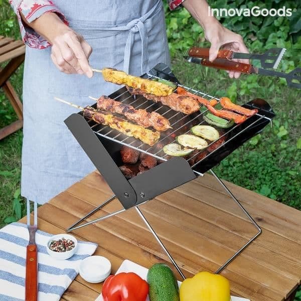 Grill - InnovaGoods - FOLDCUE - Fleksibel - Bærbar - Sort Svart