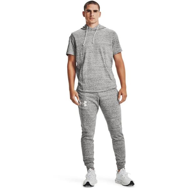 Träningsbyxor - Under Armour - Rival Terry - Grå - Tight - Bekväm Grå Vit S