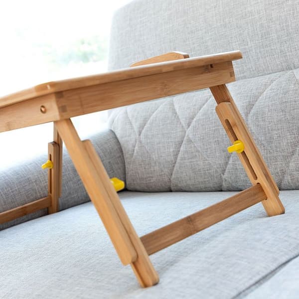InnovaGoods Lapwood hopfällbart sidobord i bambu beige