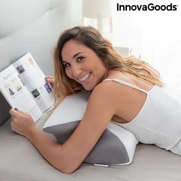 Ergonomisk pude - INNOVAGOODS - Viskoelastisk - Cervikal støtte - Vaskbart betræk - 62x36x14 cm Vit