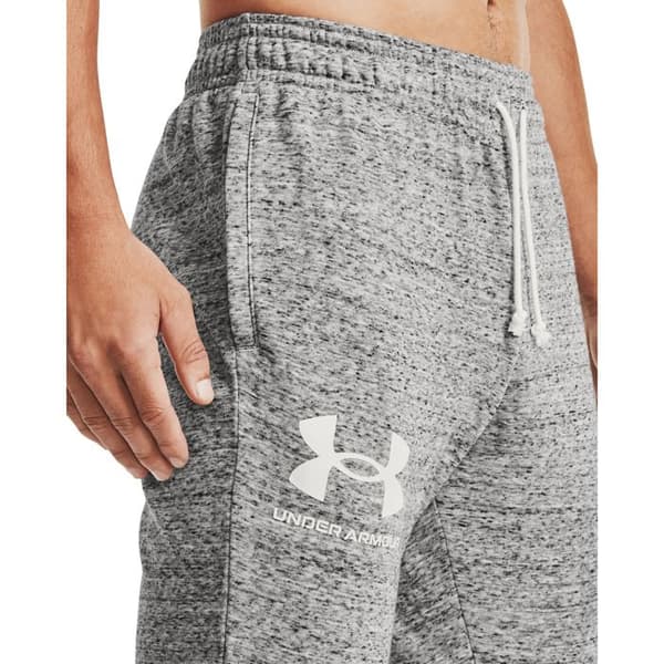 Träningsbyxor - Under Armour - Rival Terry - Grå - Tight - Bekväm Grå Vit S