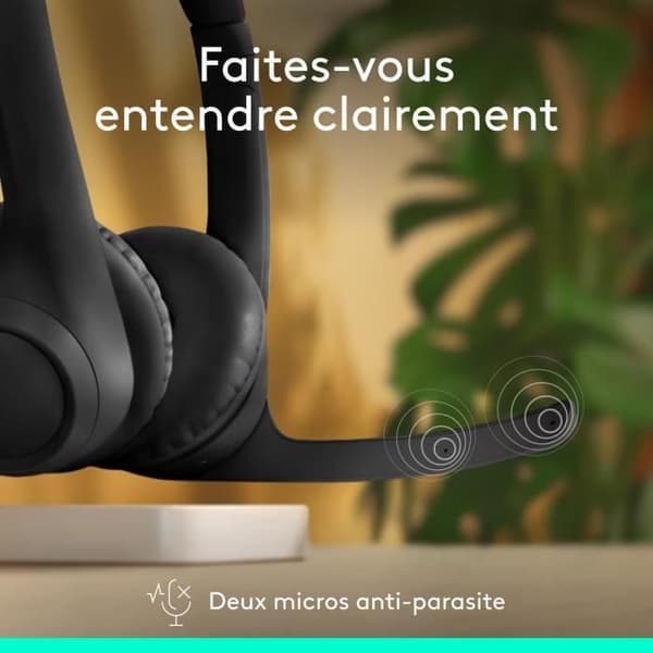Hovedtelefoner - Trådløse - Logitech - Zone 300 - Bluetooth - Støjreducerende - Sort