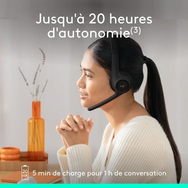 Hovedtelefoner - Trådløse - Logitech - Zone 300 - Bluetooth - Støjreducerende - Sort