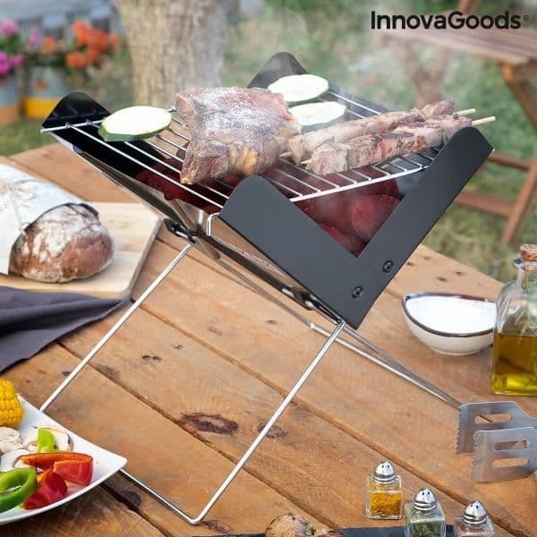 Grill - InnovaGoods - FOLDCUE - Fleksibel - Bærbar - Sort Svart