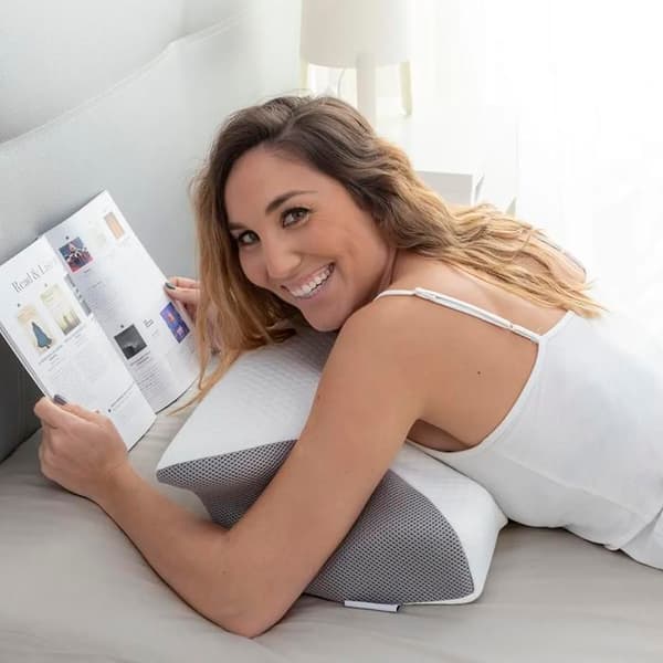 Ergonomisk kudde - INNOVAGOODS - Viskoelastisk - Cervikalt stöd - Tvättbart överdrag - 62x36x14 cm Vit