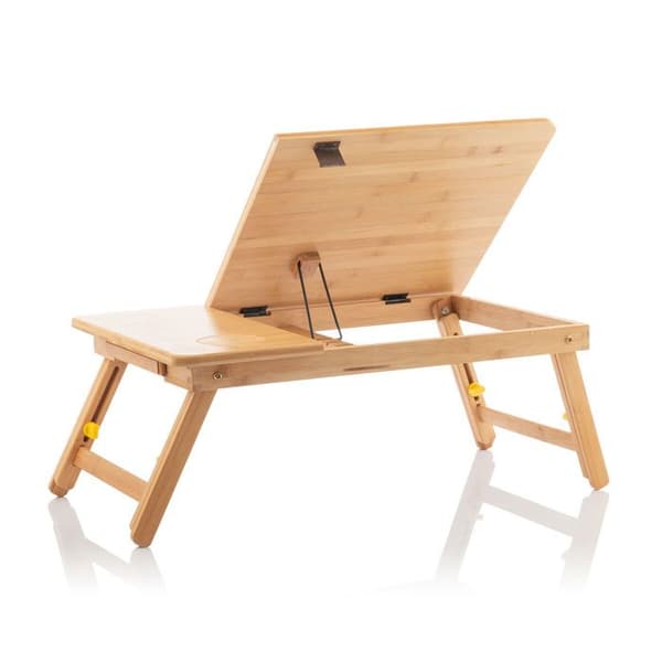 InnovaGoods Lapwood hopfällbart sidobord i bambu beige
