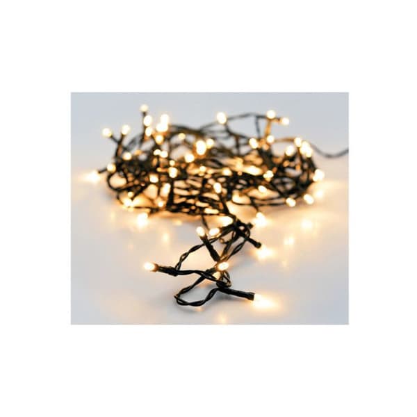 JULELYS 96 LED HVID VARMT BATTERI med timer 8 LYSINDSTILLINGER Vit