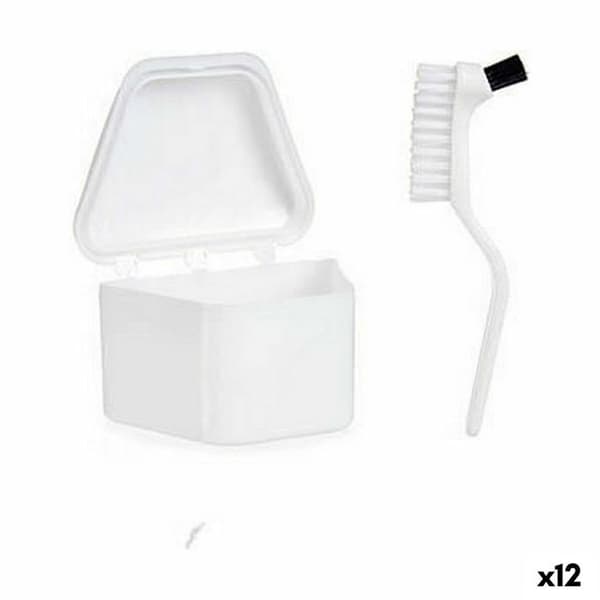 Tandprotes-set - BERILO - Set med 12 enheter - Vit - Polypropen - Borste ingår Vit