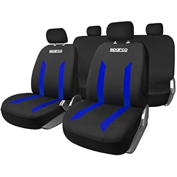 Sædebetræk - SPARCO - Sabbia - Sort/Blå - Universal - Nem montering BLAU