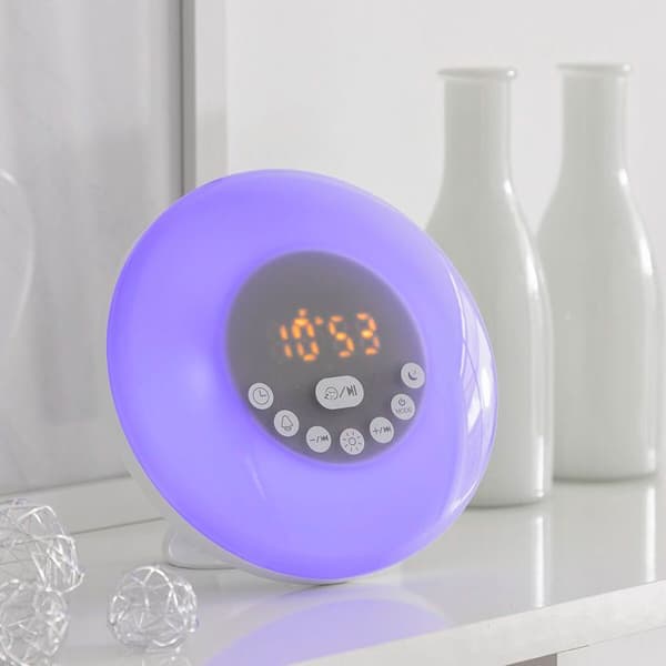 Lataustettava herätyskello InnovaGoods Sunrilk kaiuttimella Vit