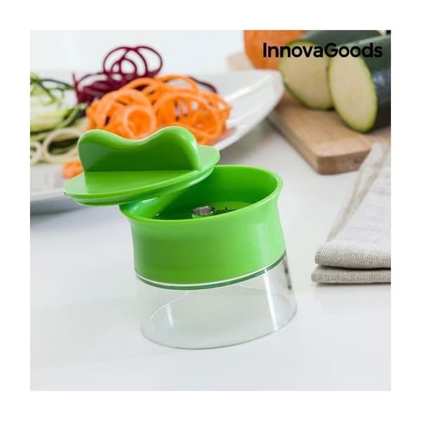 Grøntsagsskærer - InnovaGoods - Mini Spiralicer - ABS - Rustfrit stål - Moderne design grön/transparent