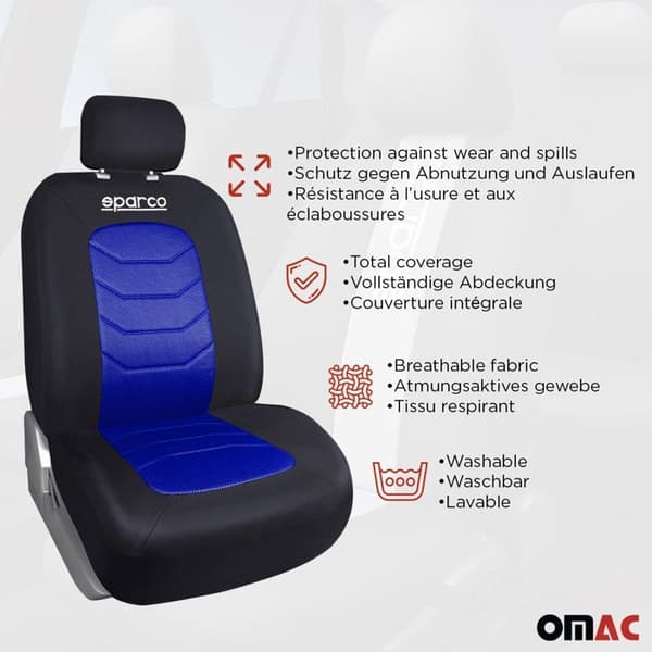 Autostolebetræk - Sparco S-line - Blå Blå
