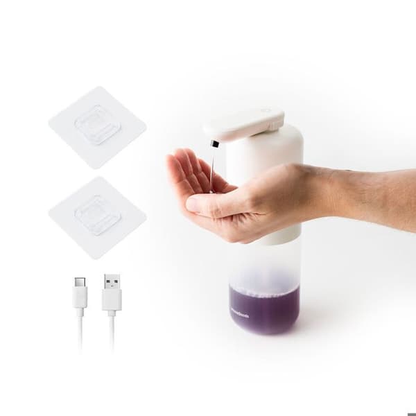 Automatisk genopladelig sæbedispenser InnovaGoods Bitesap vit/transparent
