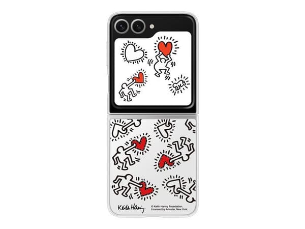Cover - SAMSUNG - Galaxy Z Flip6 - Silikone - Grå - Design Keith Haring Grå