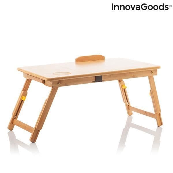 InnovaGoods Lapwood hopfällbart sidobord i bambu beige