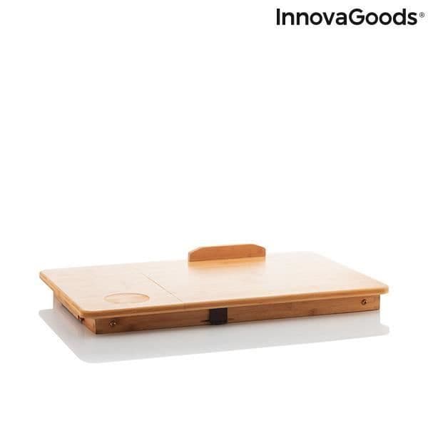 InnovaGoods Lapwood hopfällbart sidobord i bambu beige