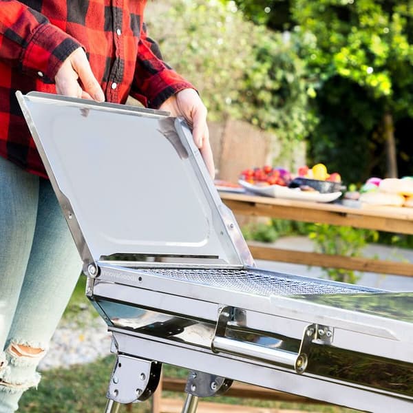 Sammenfoldelig grill i rustfrit stål - INNOVAGOODS - Trækul Stål