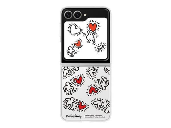 Cover - SAMSUNG - Galaxy Z Flip6 - Silikone - Grå - Design Keith Haring Grå