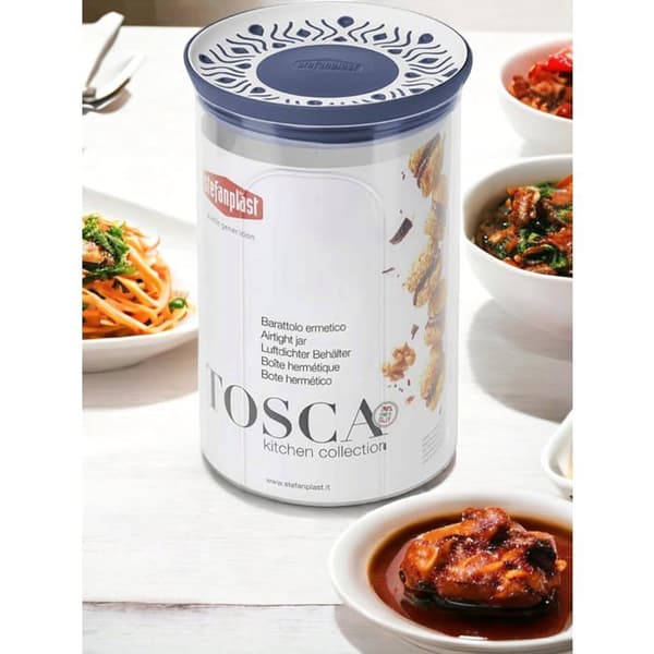 Rund Pot - Stefanplast - Tosca - Blå - Harpiks - 1.2 L