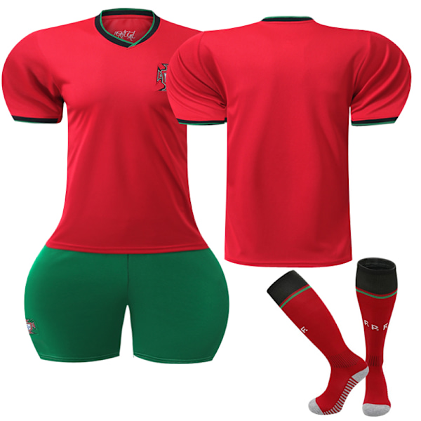 2024 UEFA Portugal Hemma Team Fotbollströjor Uniform Tränings T-shirts No Number Adult M(170-175cm)