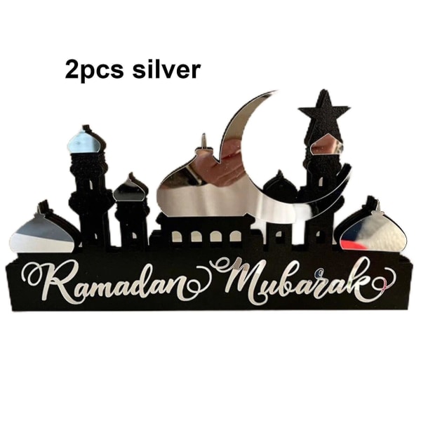2023 Eid Mubarak Akrylprydnad Ramadan-dekorationer för hemmet islamiskt muslimskt parti
