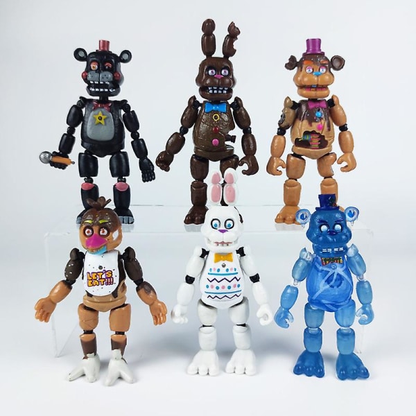 5st Five Nights At Freddys Actionfigurer Toy Security Breach Series Glamrock Foxy Bonnie Fazbear Pvc Doll Fnaf For Kid Present