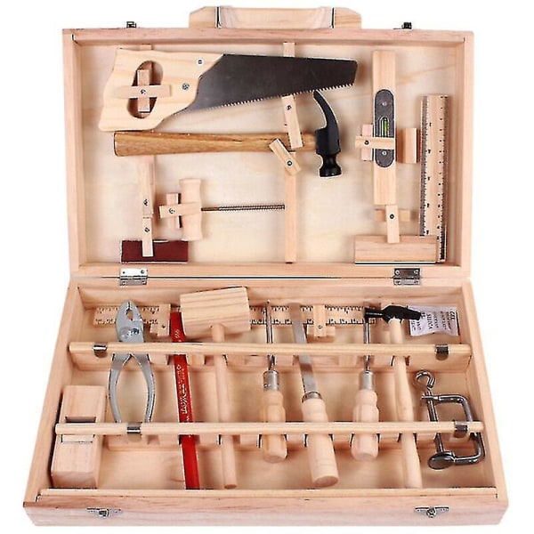 Lasten set Puusepän huoltotyökalulaatikko Oikeat työkalut Purkaminen ja kokoaminen Monitoiminen puulaatikko 16 osaa