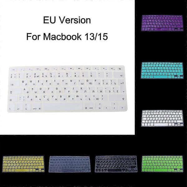 EU-version ryskt tangentbord silikonskydd för Apple Macbook Air Pro 13 15 Black