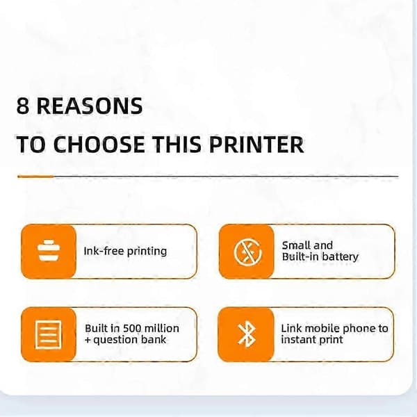 Bærbar A4 termisk printer Trådløs blækfri 200 dpi etiketmaskine til hjemmekontor og forsendelse