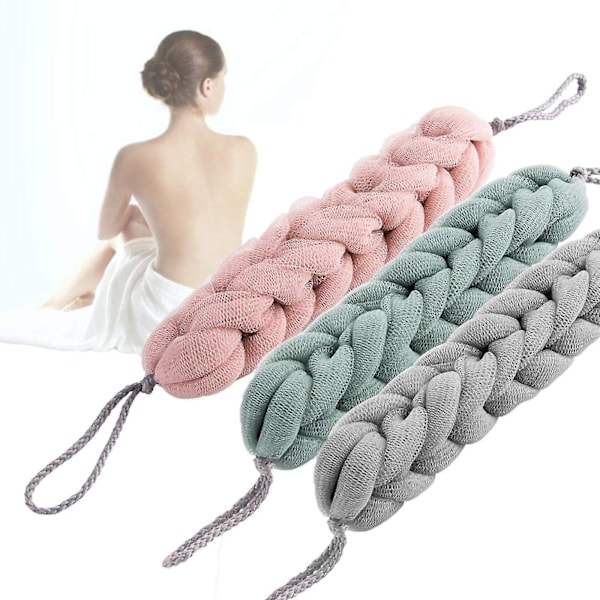 3 st Långa Färgade Badsvampar: Loofahsvamp Mjuk Fint Nät Dusch Blomdesign